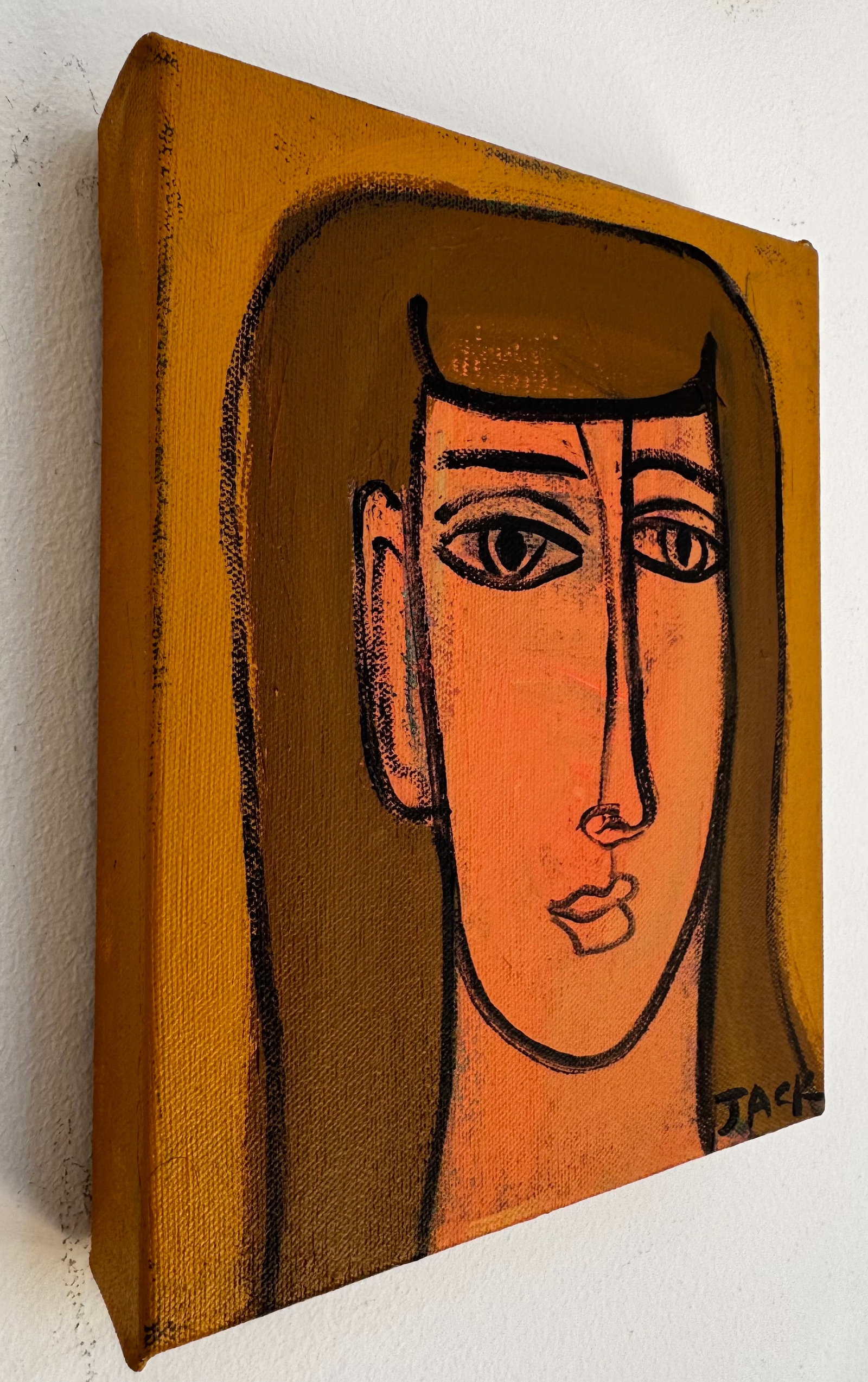 "Woman With Brown Hair", Original Painting by Rebecca Jack - 4