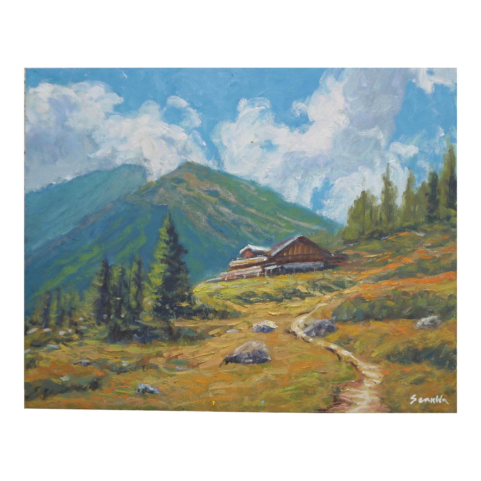 Original Oil Painting of Albes Mountain (1 of 5)