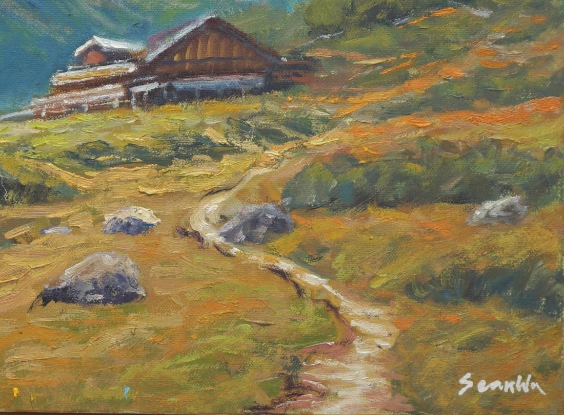 Original Oil Painting of Albes Mountain - 2