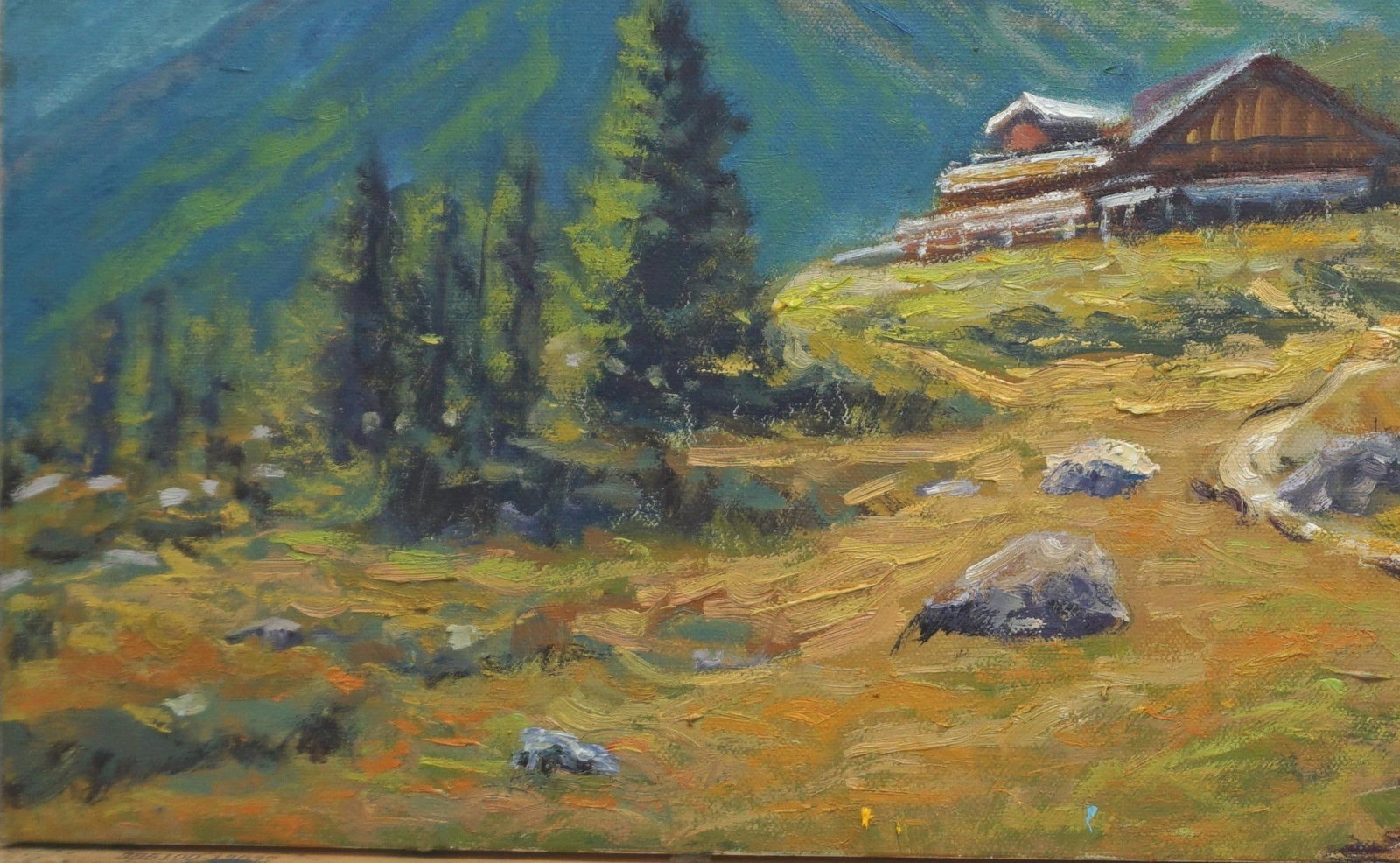 Original Oil Painting of Albes Mountain - 3