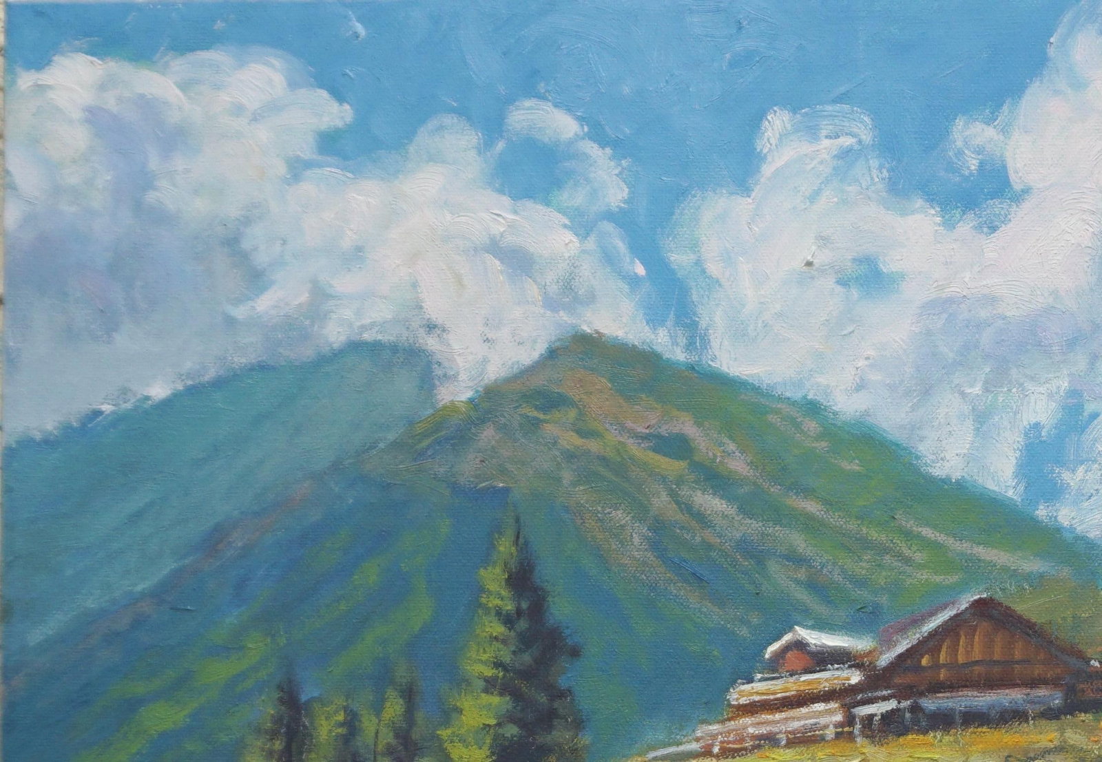 Original Oil Painting of Albes Mountain - 4