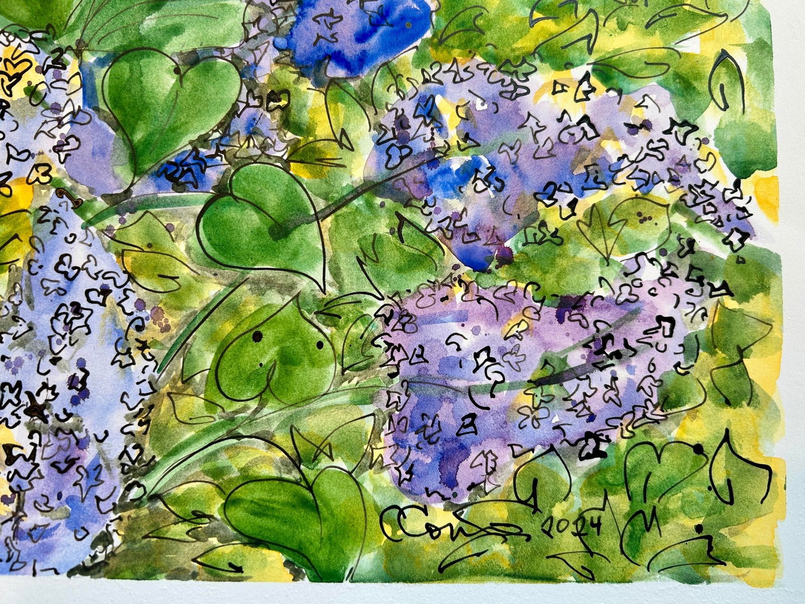 Original Watercolor Painting "Inside the Lilac Hedge" - 9