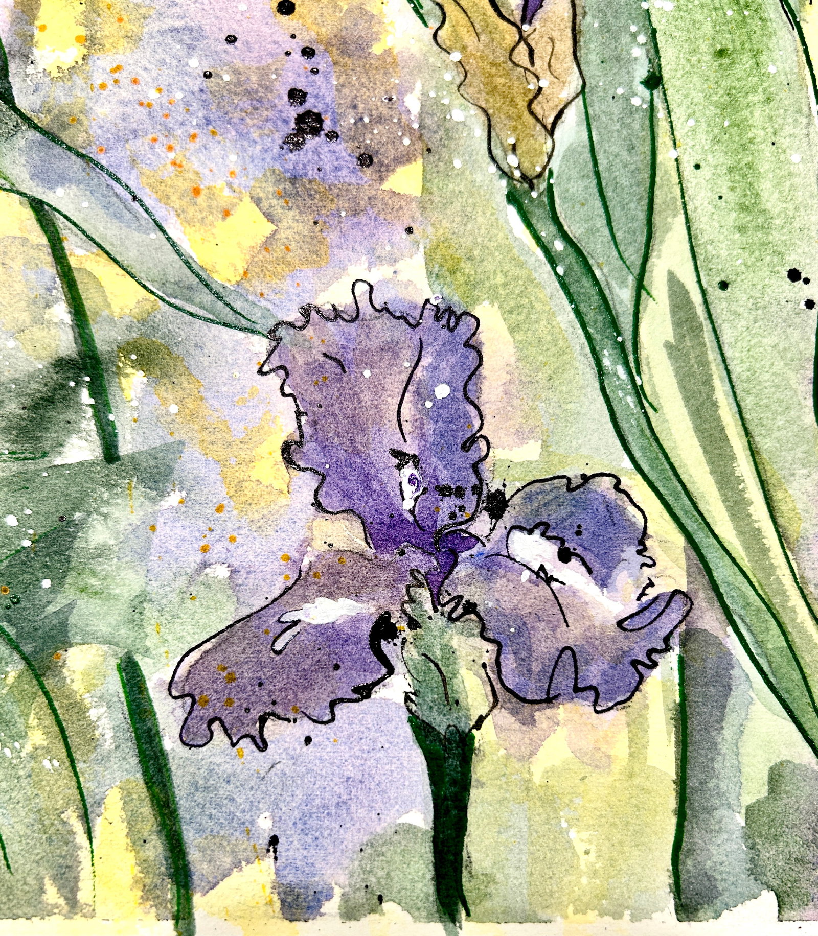 Original Watercolor Painting "Amethyst Iris" - 8