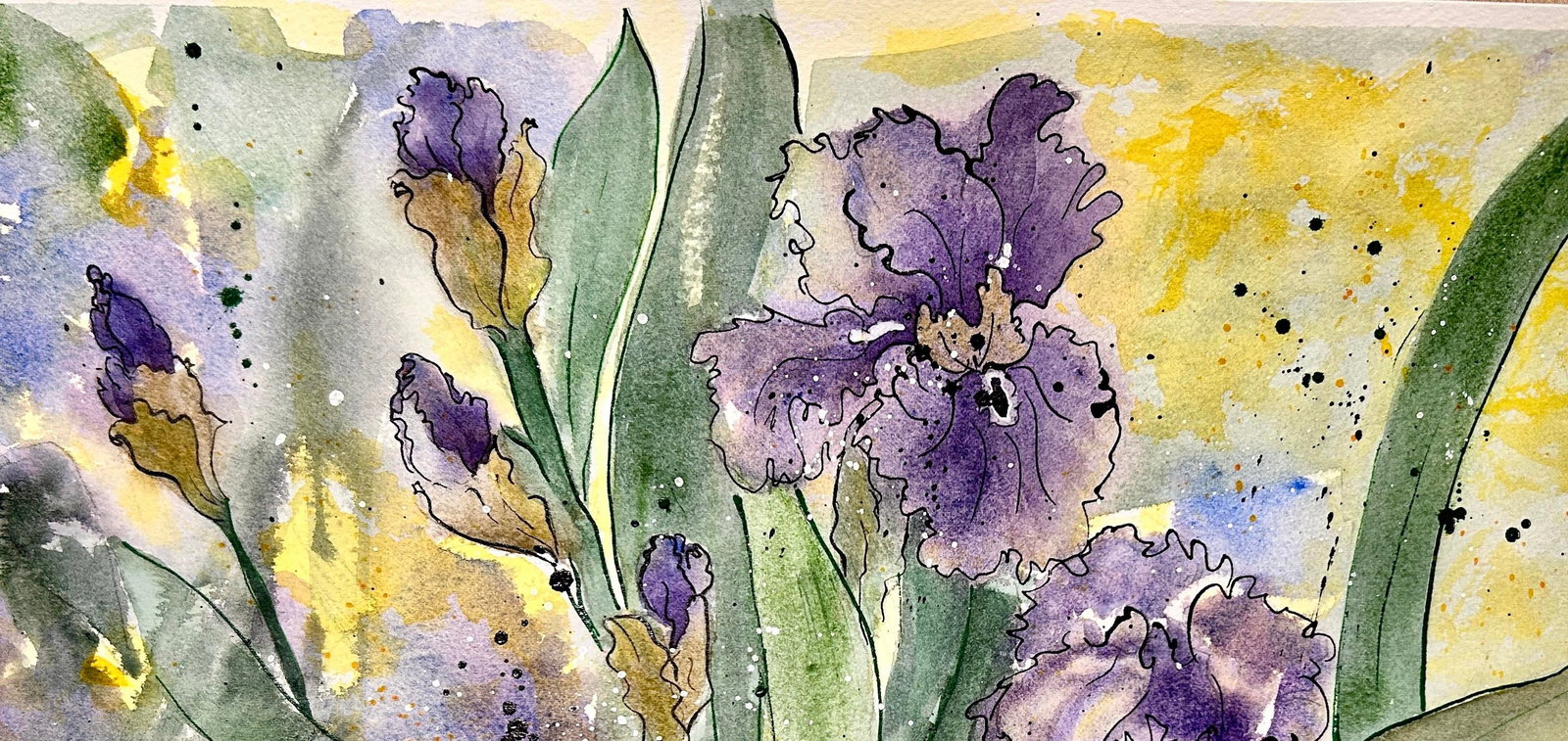 Original Watercolor Painting "Amethyst Iris" - 9