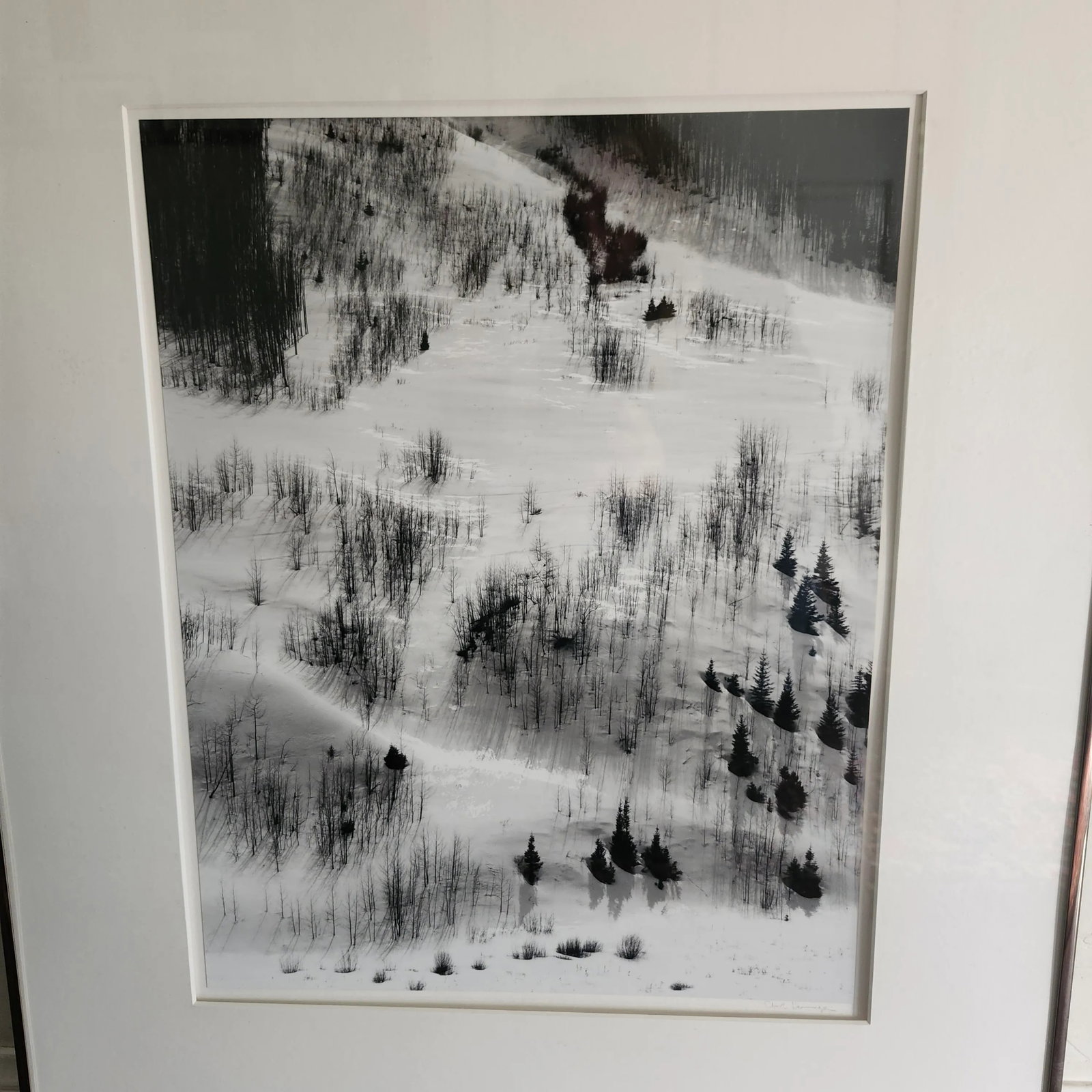 Vintage Black White Photograph Snowy Landscape Unsigned - 3
