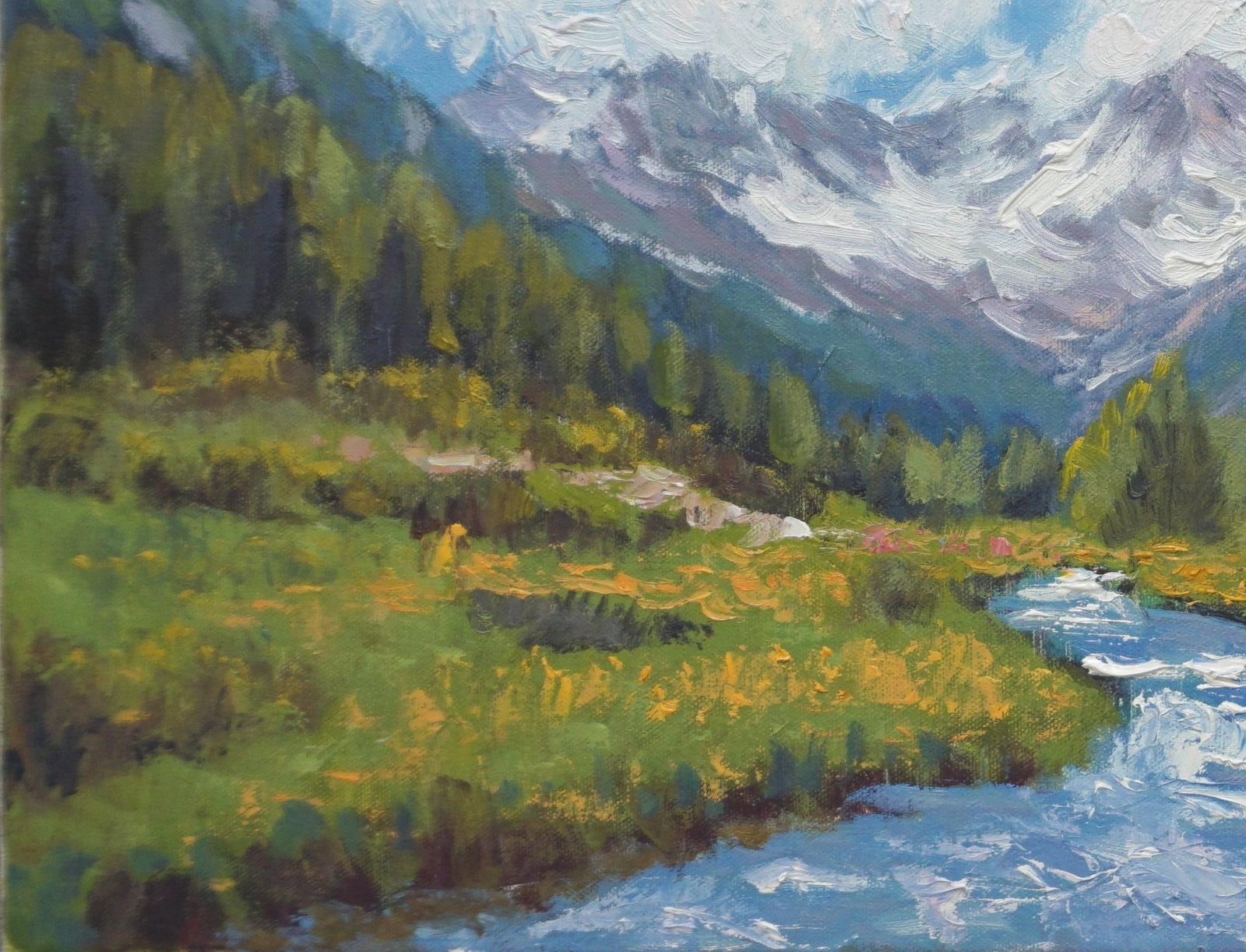 Original Oil Painting of Alps Mountain - 3