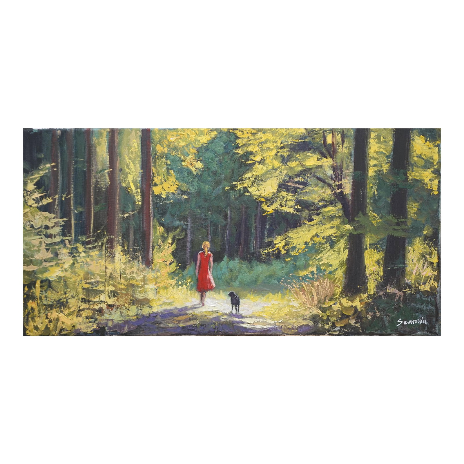 Original Oil Painting of Walking in the Forest (1 of 5)