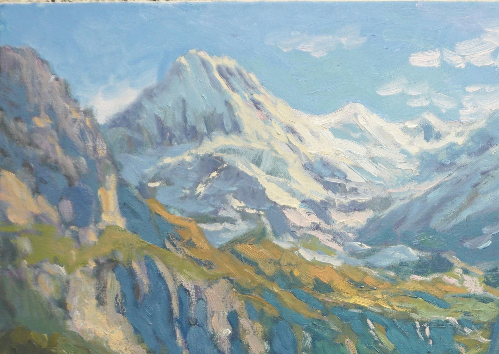 Original Oil Landscape of Albes Mountain - 2