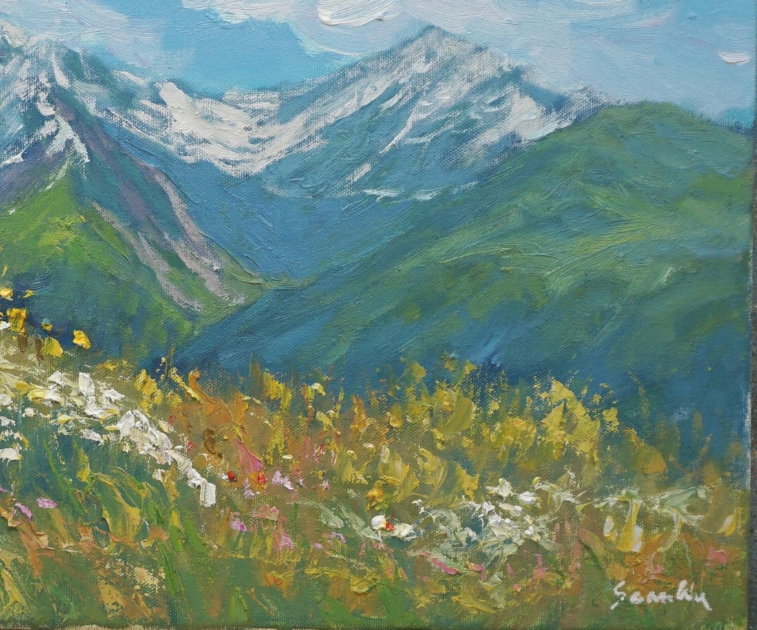 Original Oil Painting of Albes Mountain - 3