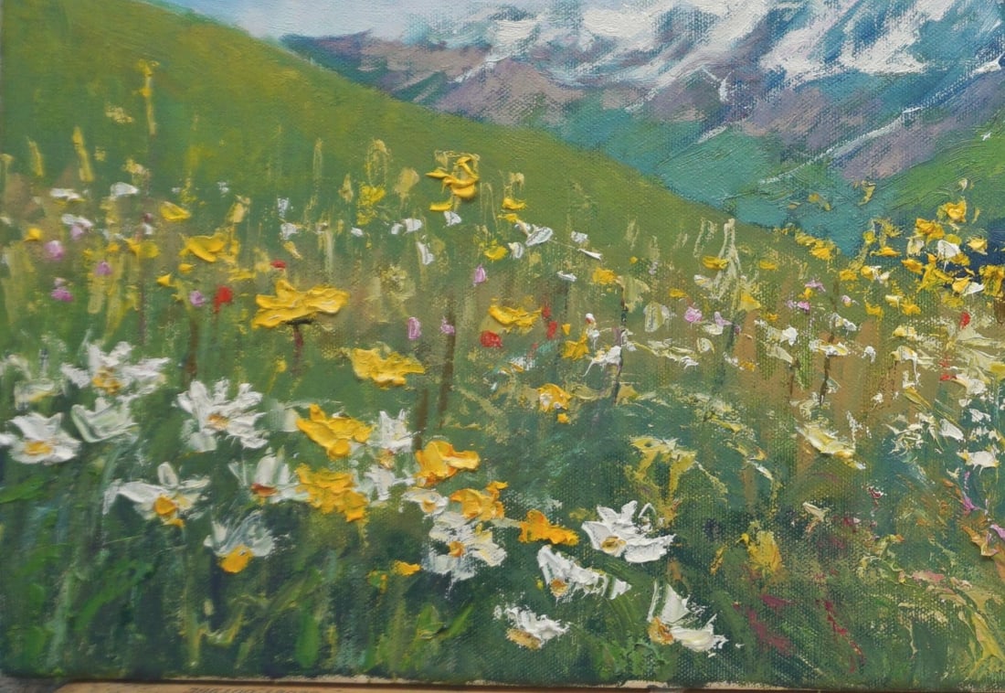 Original Oil Painting of Albes Mountain - 4