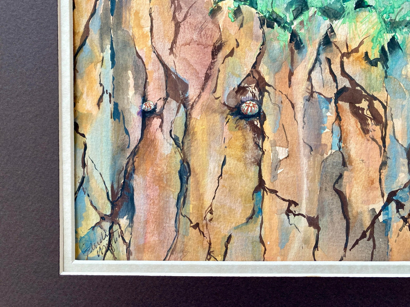 Island Cliff Watercolor Painting by Sandra Wright - 3