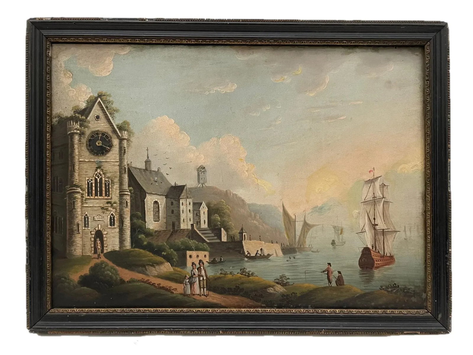 19th Century Swiss Mechanical Clock Painting Circa 1820 - 13