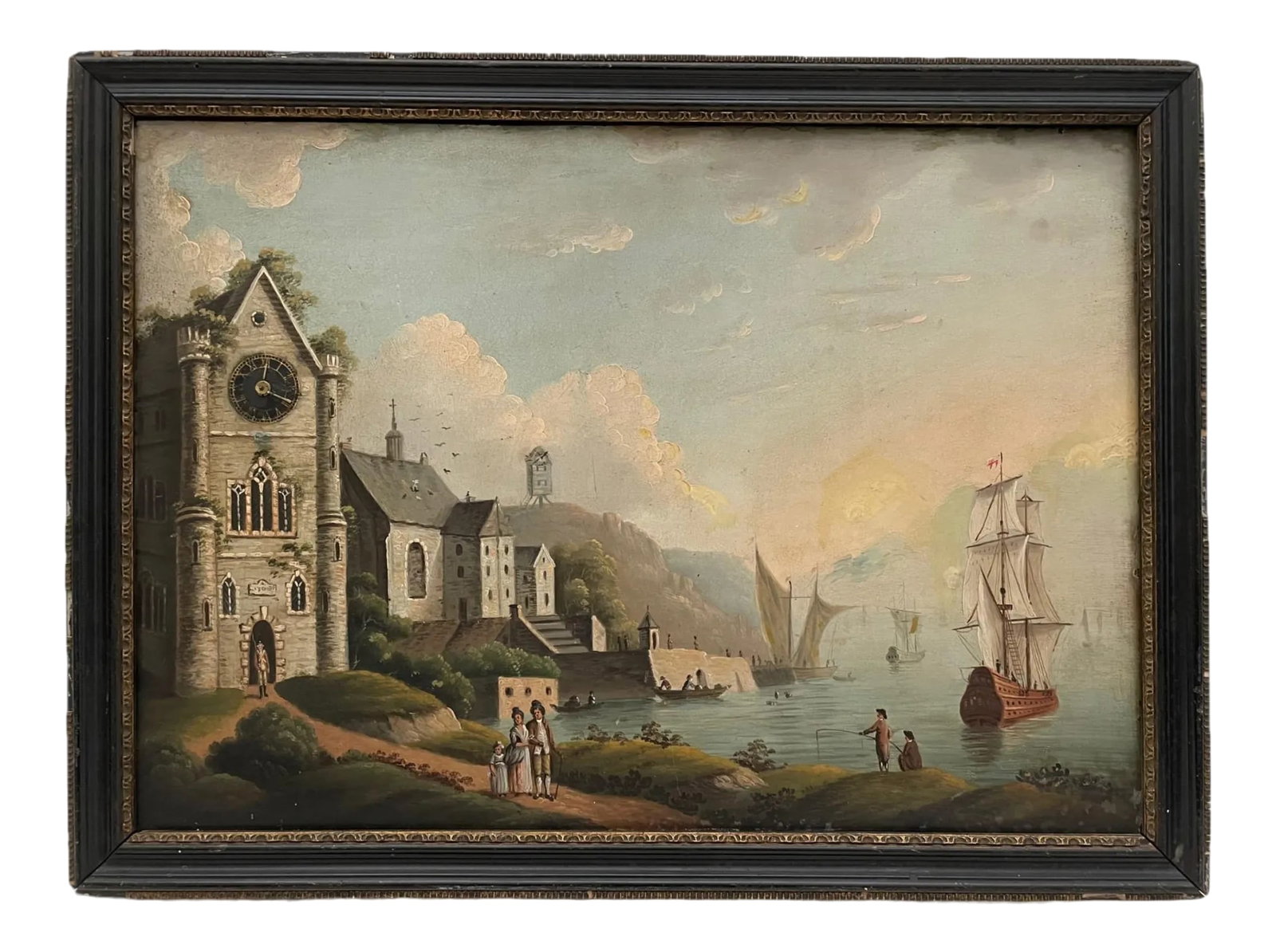 19th Century Swiss Mechanical Clock Painting Circa 1820: 19th Century Swiss Mechanical Clock Painting circa 1820 This antique and unique clock painting is created in oil on metal circa 1820 in Switzerland. This clock painting is an exceptional example of th