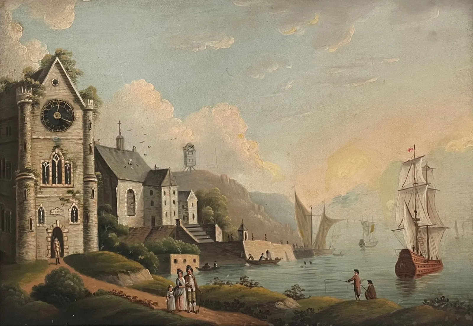 19th Century Swiss Mechanical Clock Painting Circa 1820 - 2