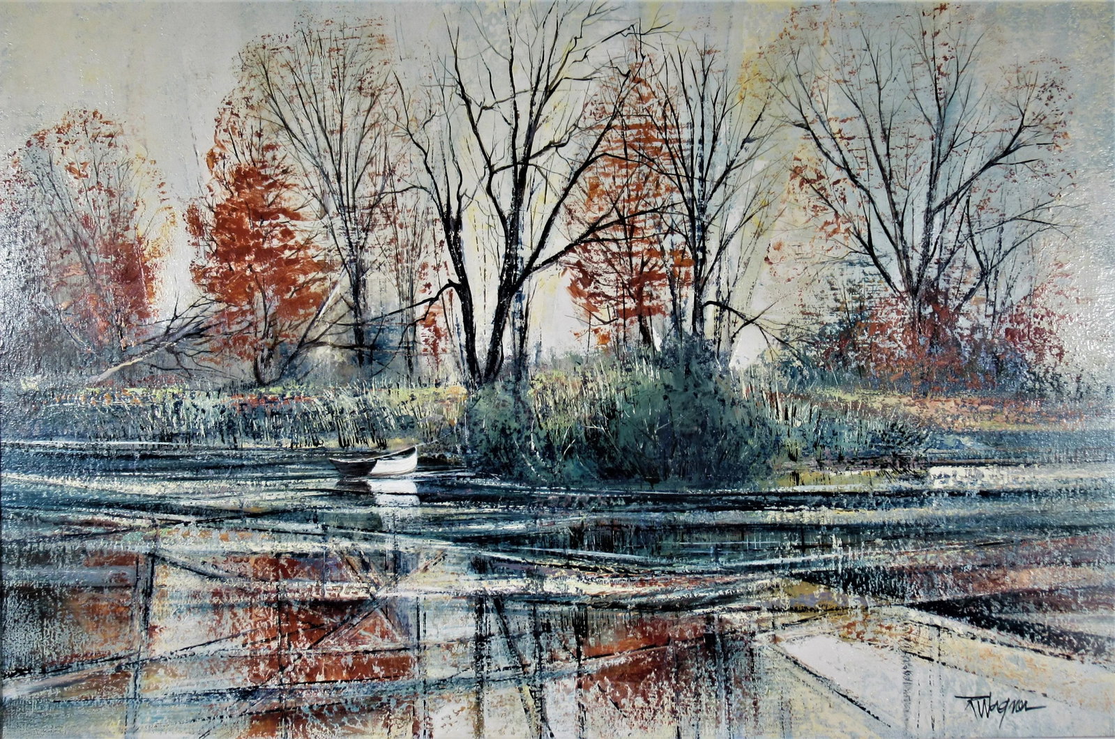 Richard Ellis Wagner, Autumn River Bank, Circa 1955 - 2