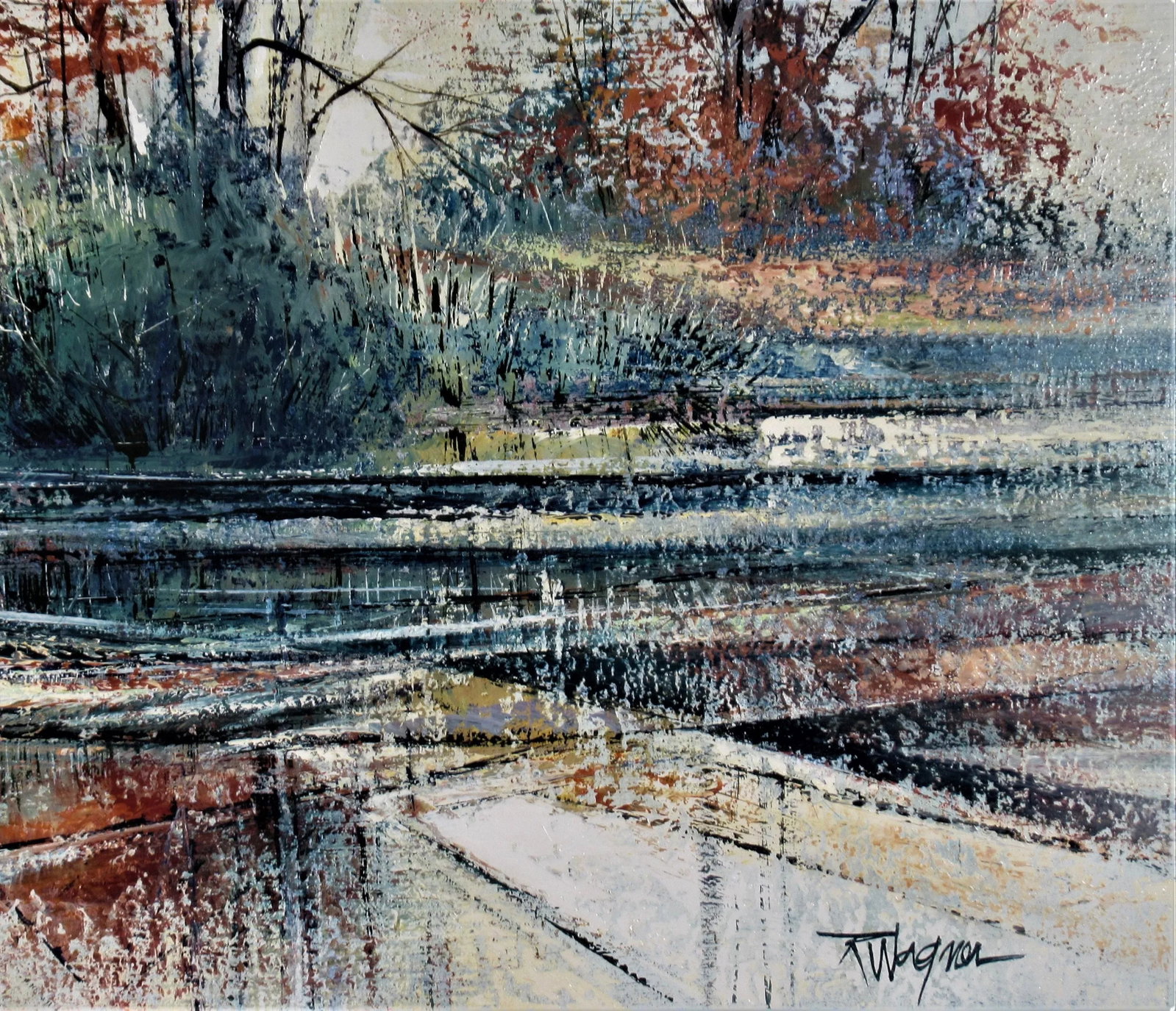 Richard Ellis Wagner, Autumn River Bank, Circa 1955 - 5