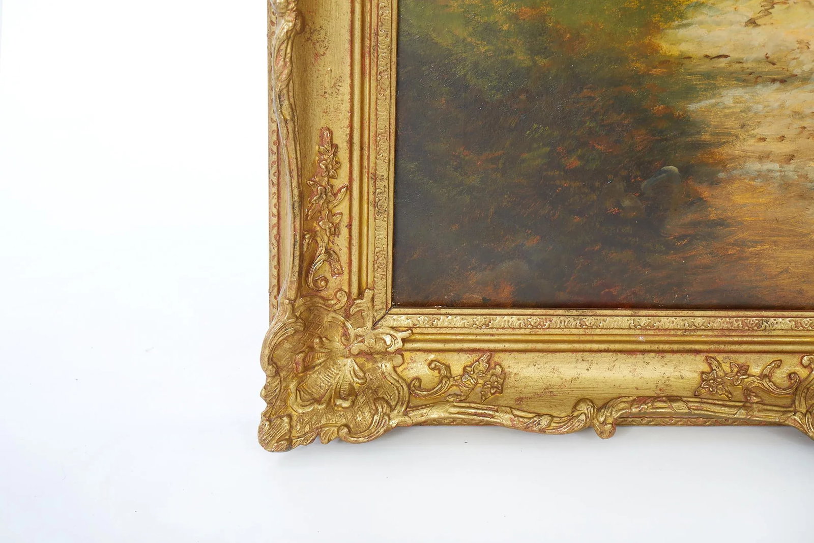 19th Century Continental School Lakeside Scene Oil Painting, Framed - 2