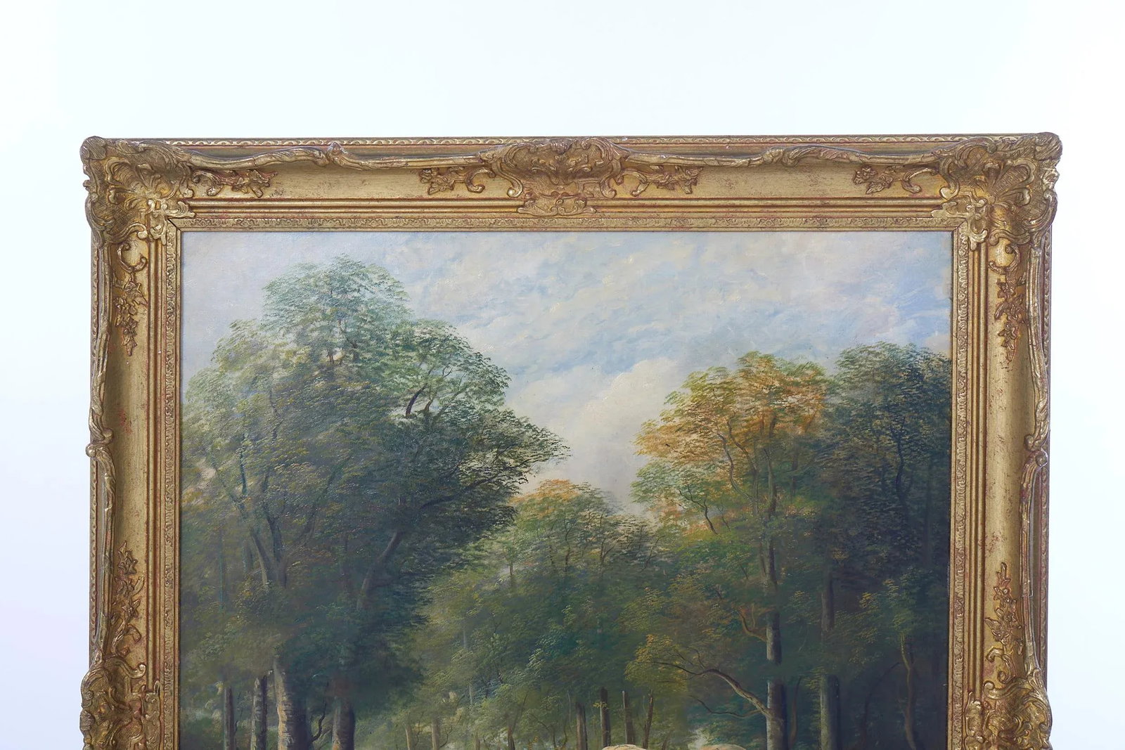 19th Century Continental School Lakeside Scene Oil Painting, Framed - 3