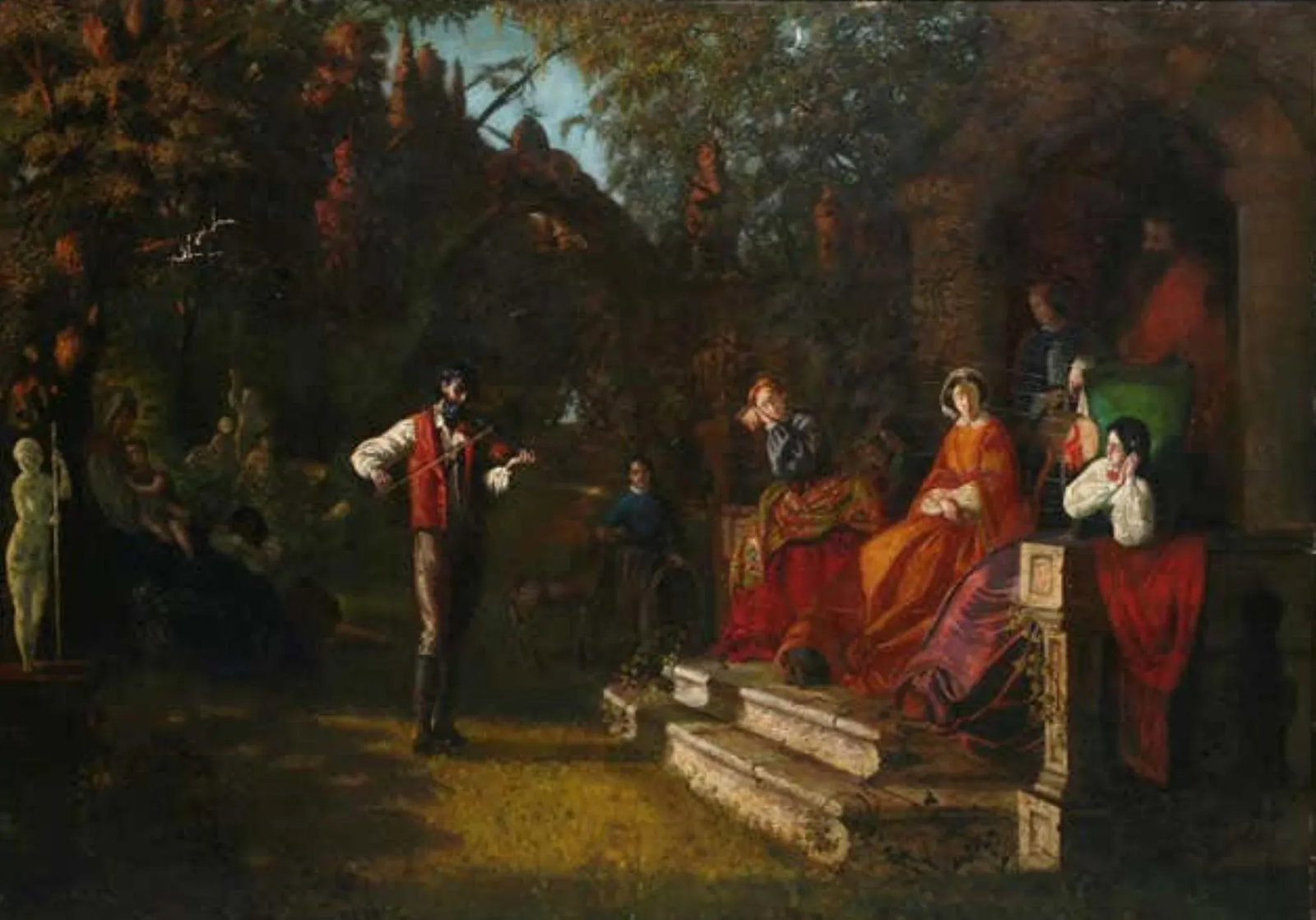 19th Century Neoclassical Spanish Large Genre Painting Attributed (1 of 12)