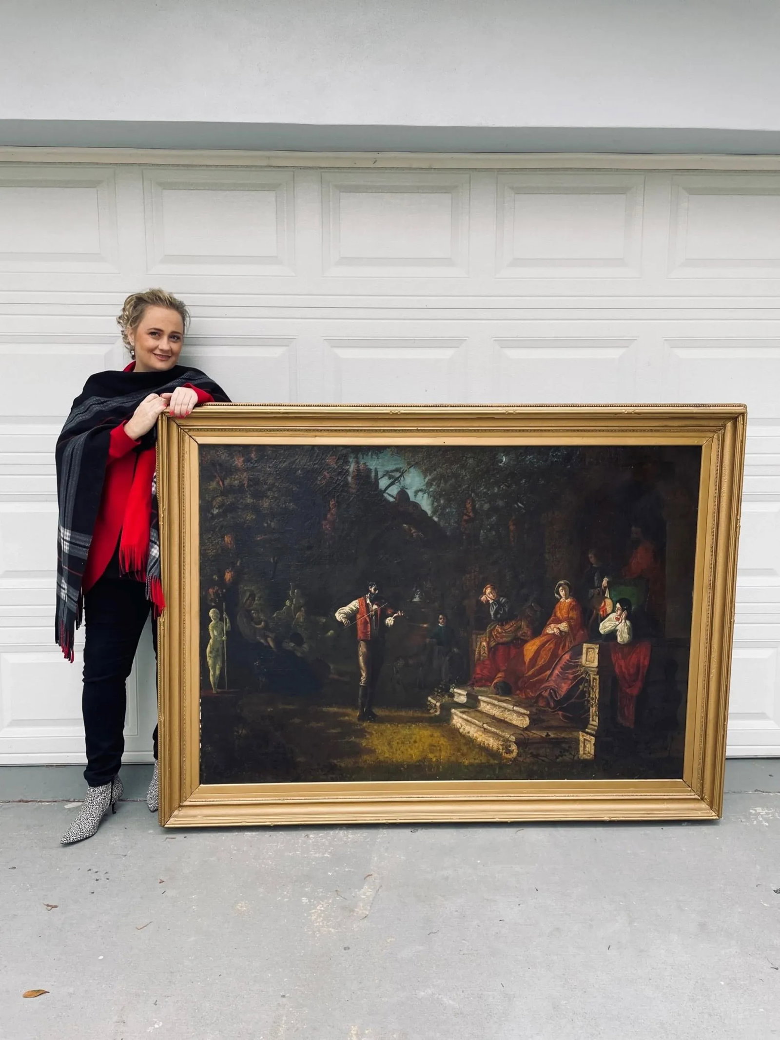 19th Century Neoclassical Spanish Large Genre Painting Attributed - 3
