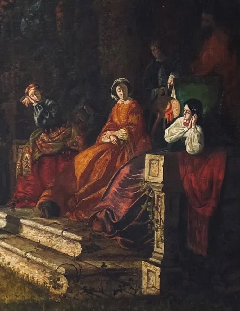 19th Century Neoclassical Spanish Large Genre Painting Attributed - 8
