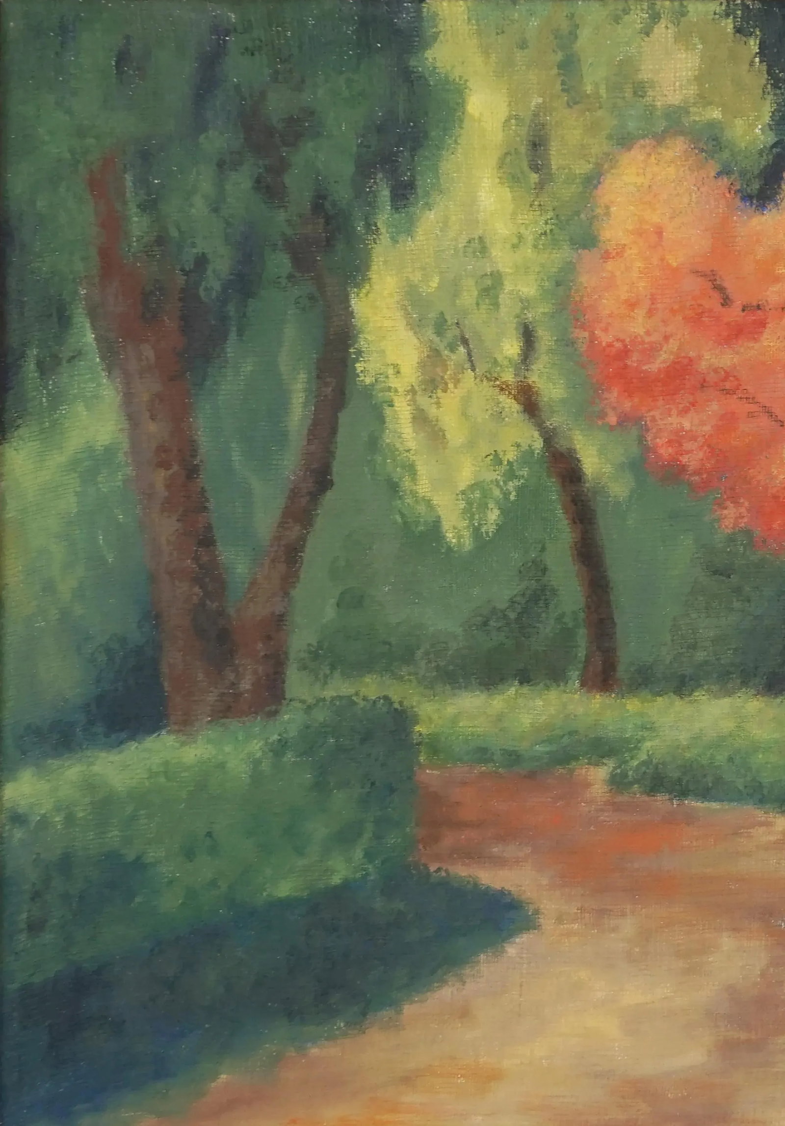Vintage Maple Tree Lane Landscape Acrylic Painting by Eleanor Perry - 3