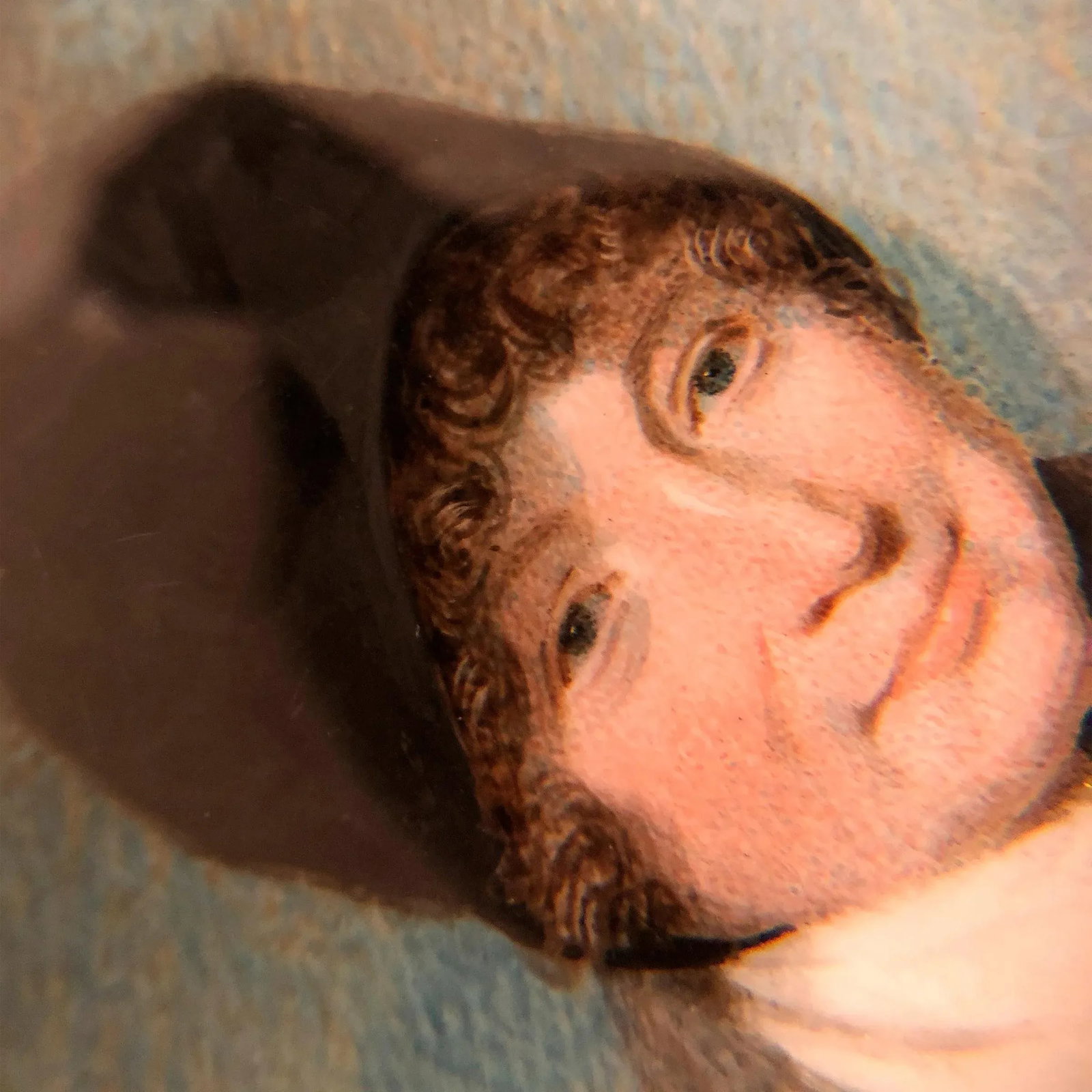 19th Century Continental School Portrait Miniature Watercolor of a Woman in a Black Bonnet, Framed - 8