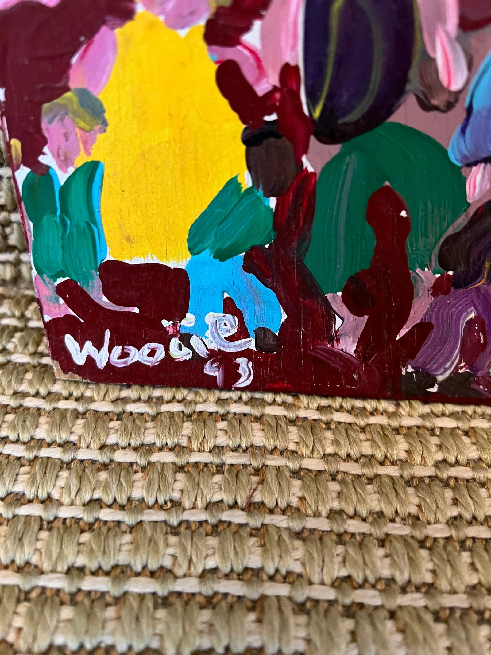1993 Folk Art Portrait Painting of the Statue of Liberty by Woodie Long - 2