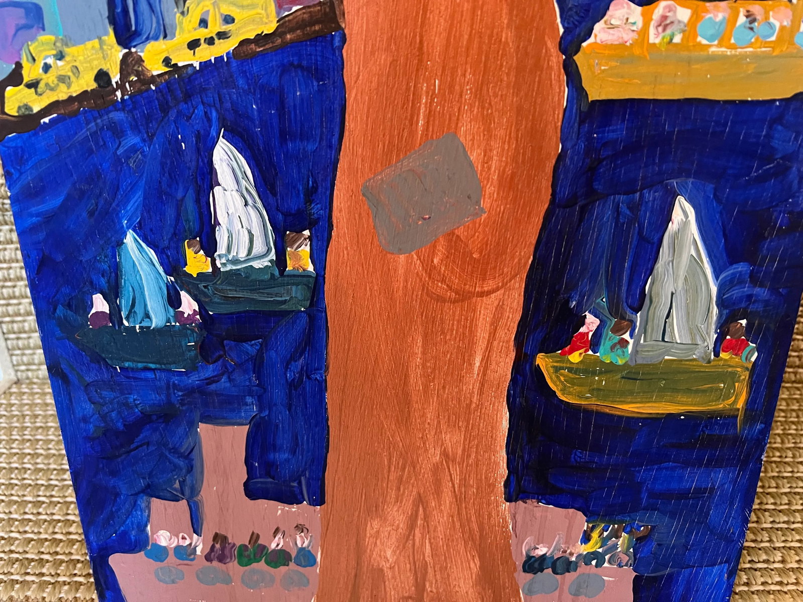 1993 Folk Art Portrait Painting of the Statue of Liberty by Woodie Long - 8