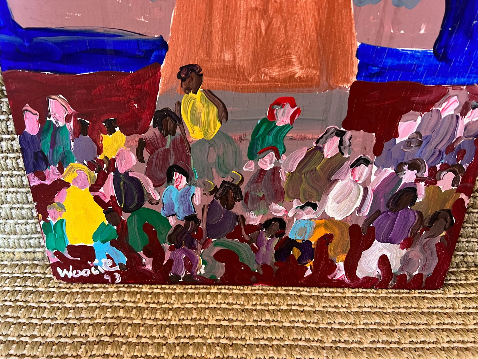 1993 Folk Art Portrait Painting of the Statue of Liberty by Woodie Long - 9