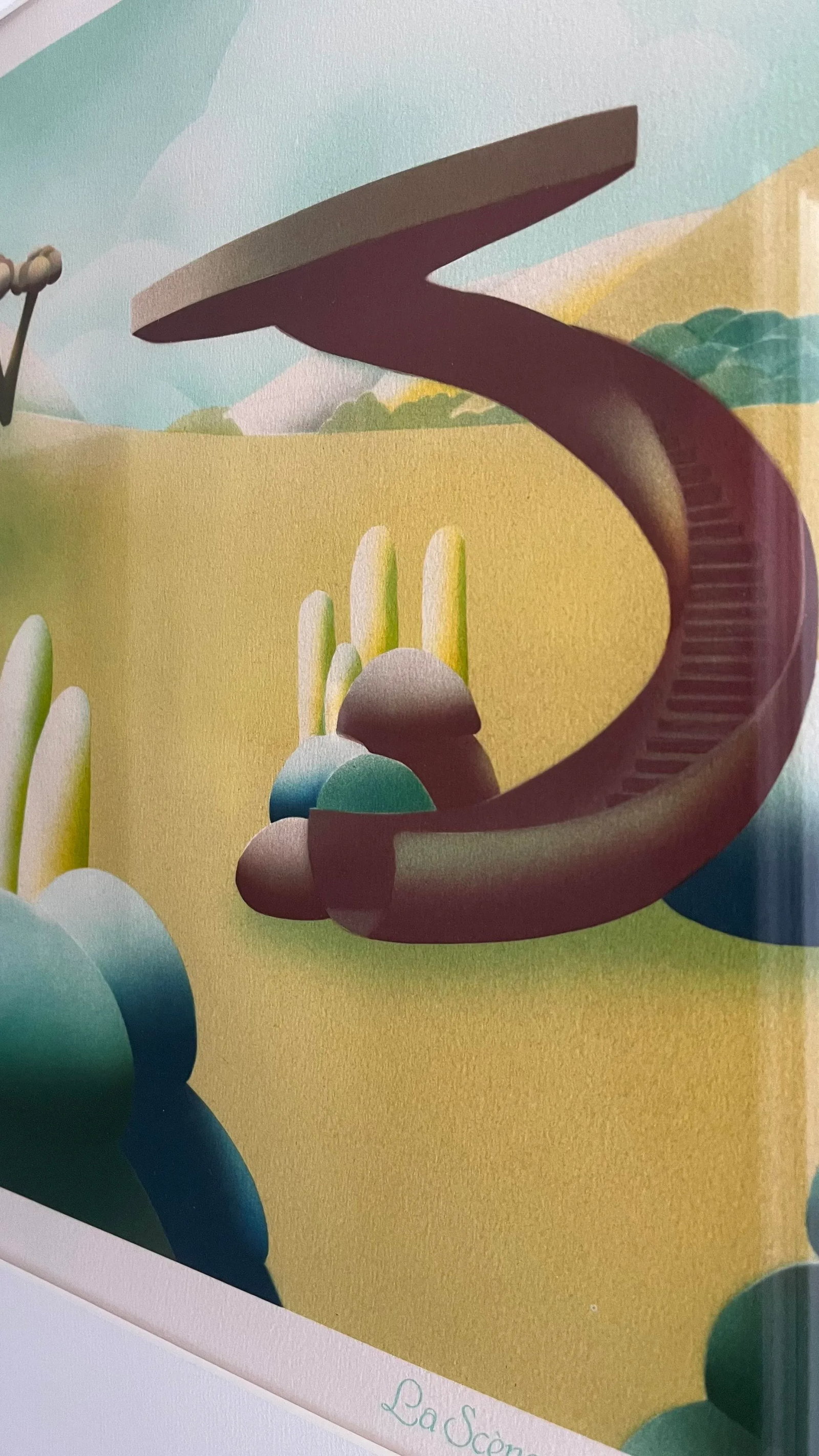 1980s "La Scene" Postmodern Landscape Limited Edition Lithograph by Michel Pellus, Framed - 7