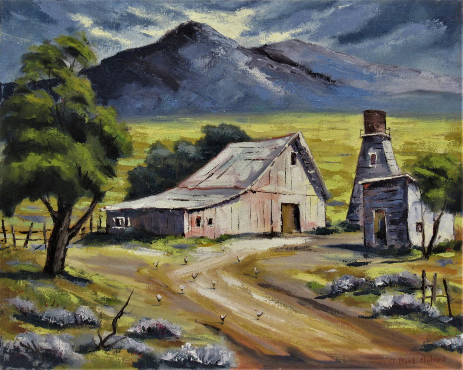 Clifford Holmes, Landscape with barn, California, Circa 1950 - 6