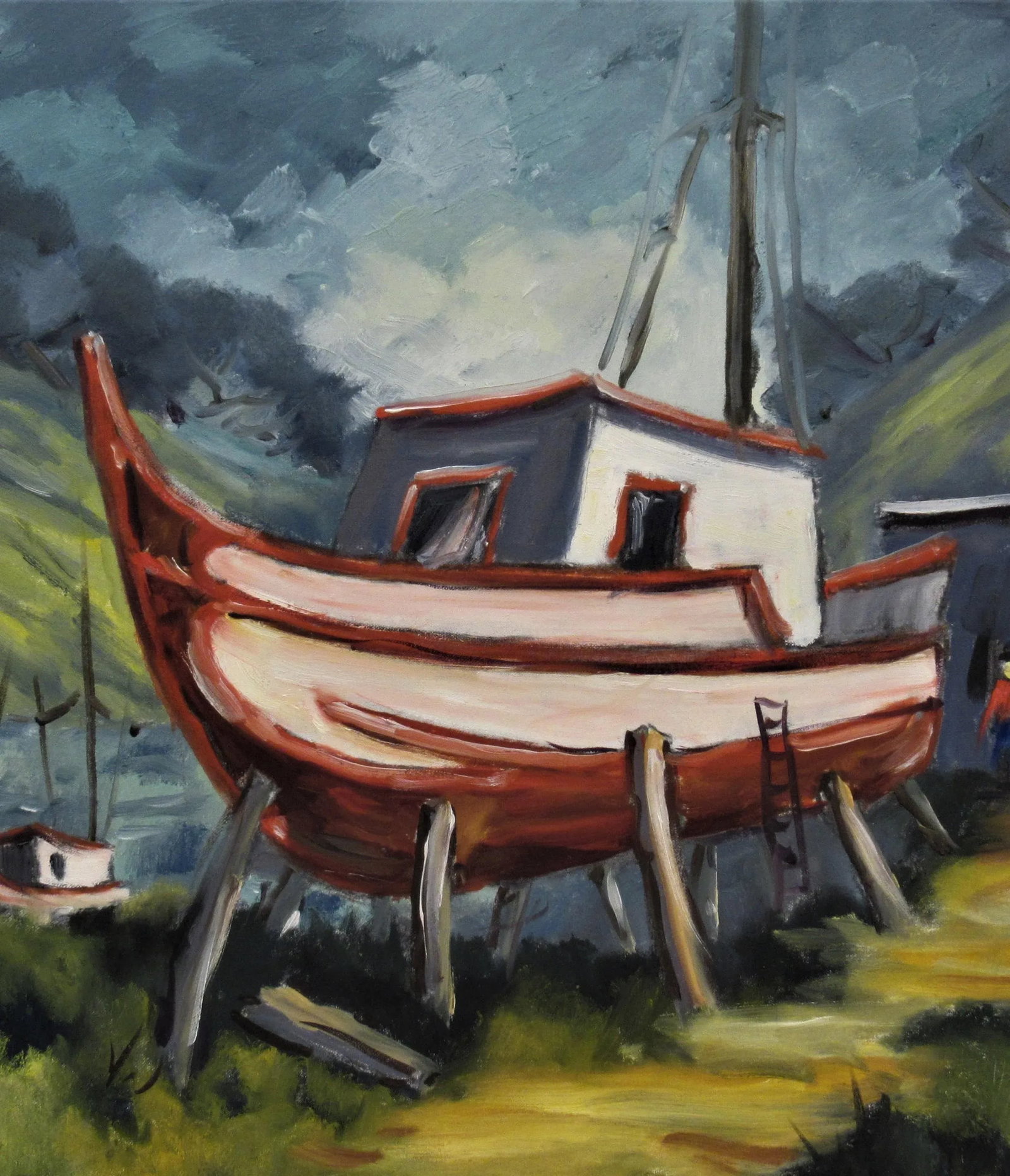 Clifford Holmes, Landscape with Boats, Circa 1950 - 2