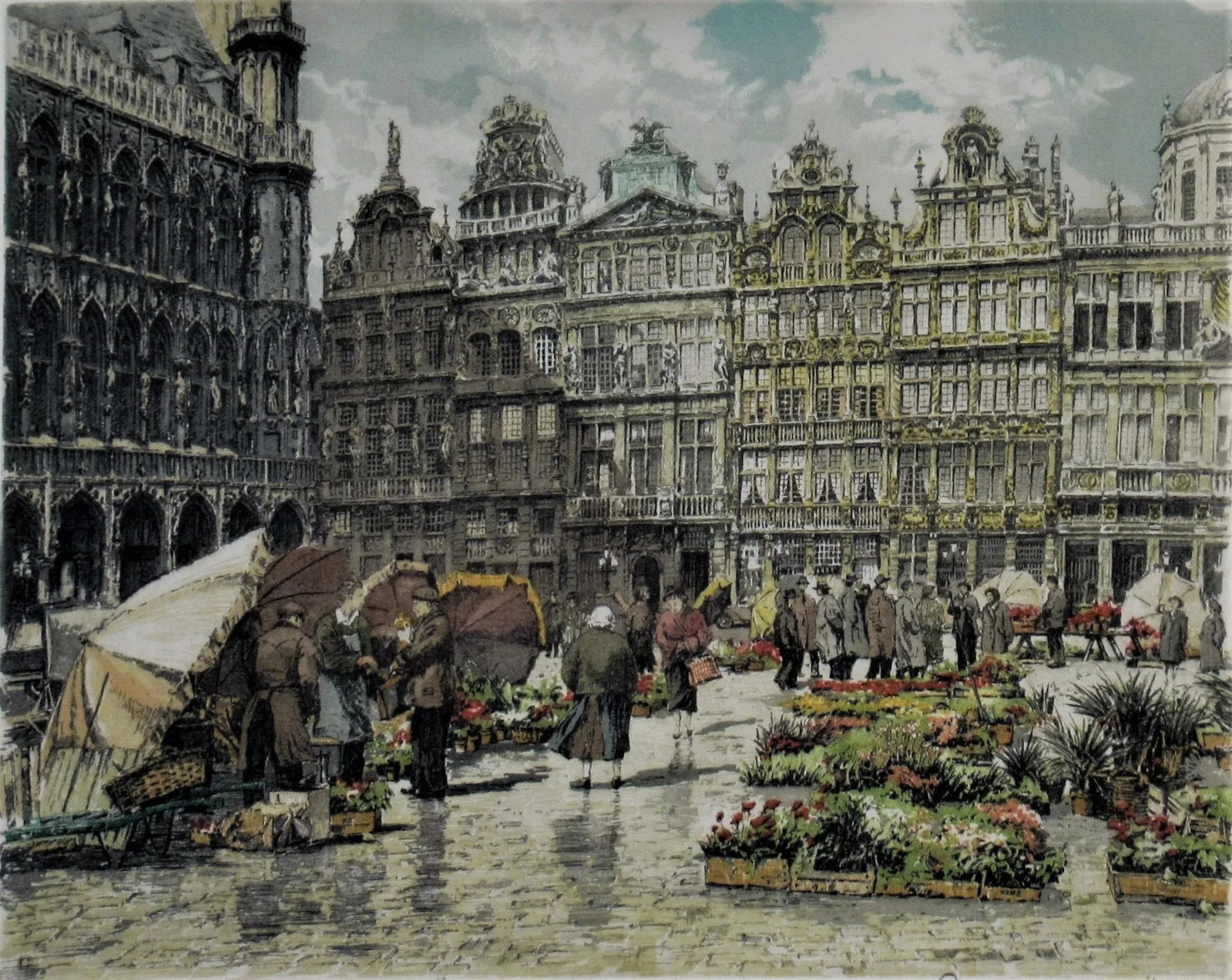 Hans Figura, Flower Market, Circa 1950 - 2