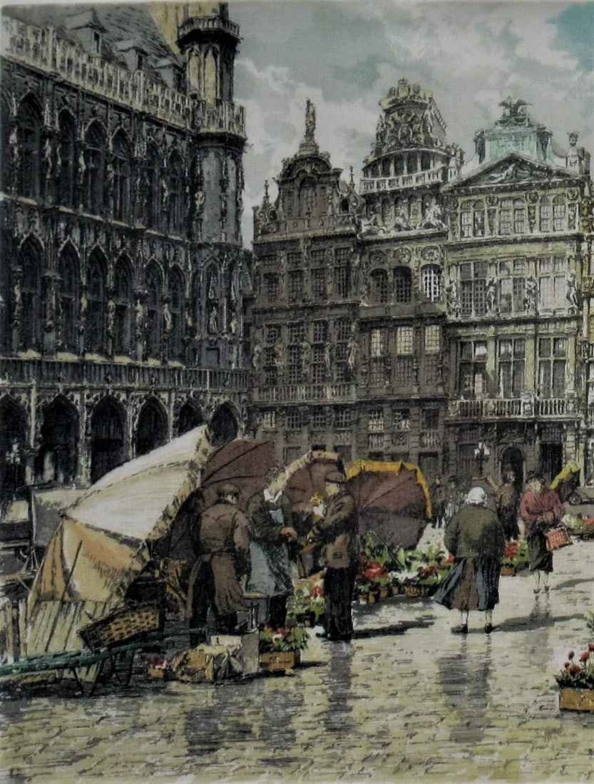 Hans Figura, Flower Market, Circa 1950 - 3