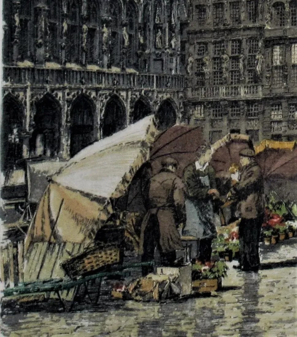Hans Figura, Flower Market, Circa 1950 - 5