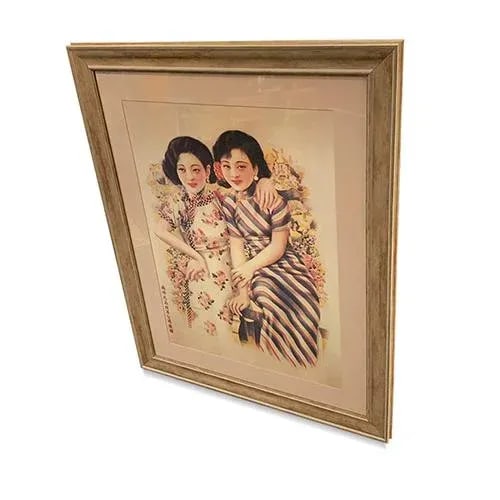 " Shanghai Ladies" Asian Figurative Fashion Print, Framed - 2