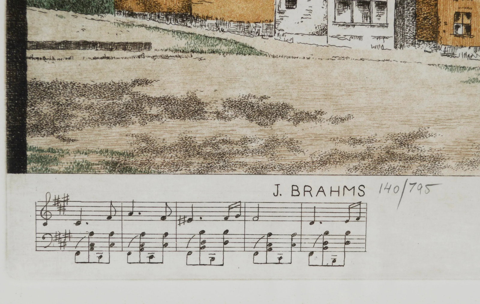 Mid 20th Century Brahms He, Dornheim Etching by Peter Garbera, Framed - 4
