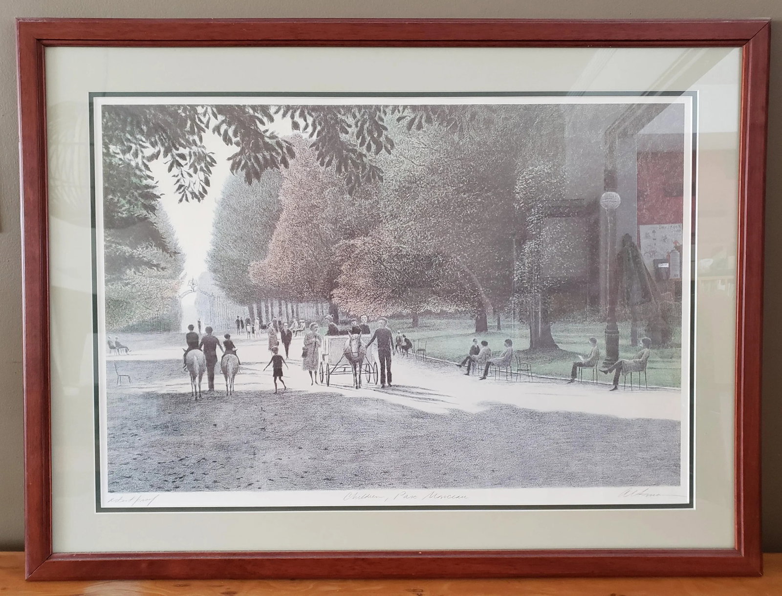 1970s "Children, Parc Monceau" Harold Altman Artist's Proof Lithograph, Framed - 5