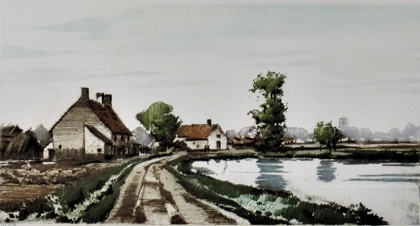 Roger Hebbelinck, Landscape with Pond - 2