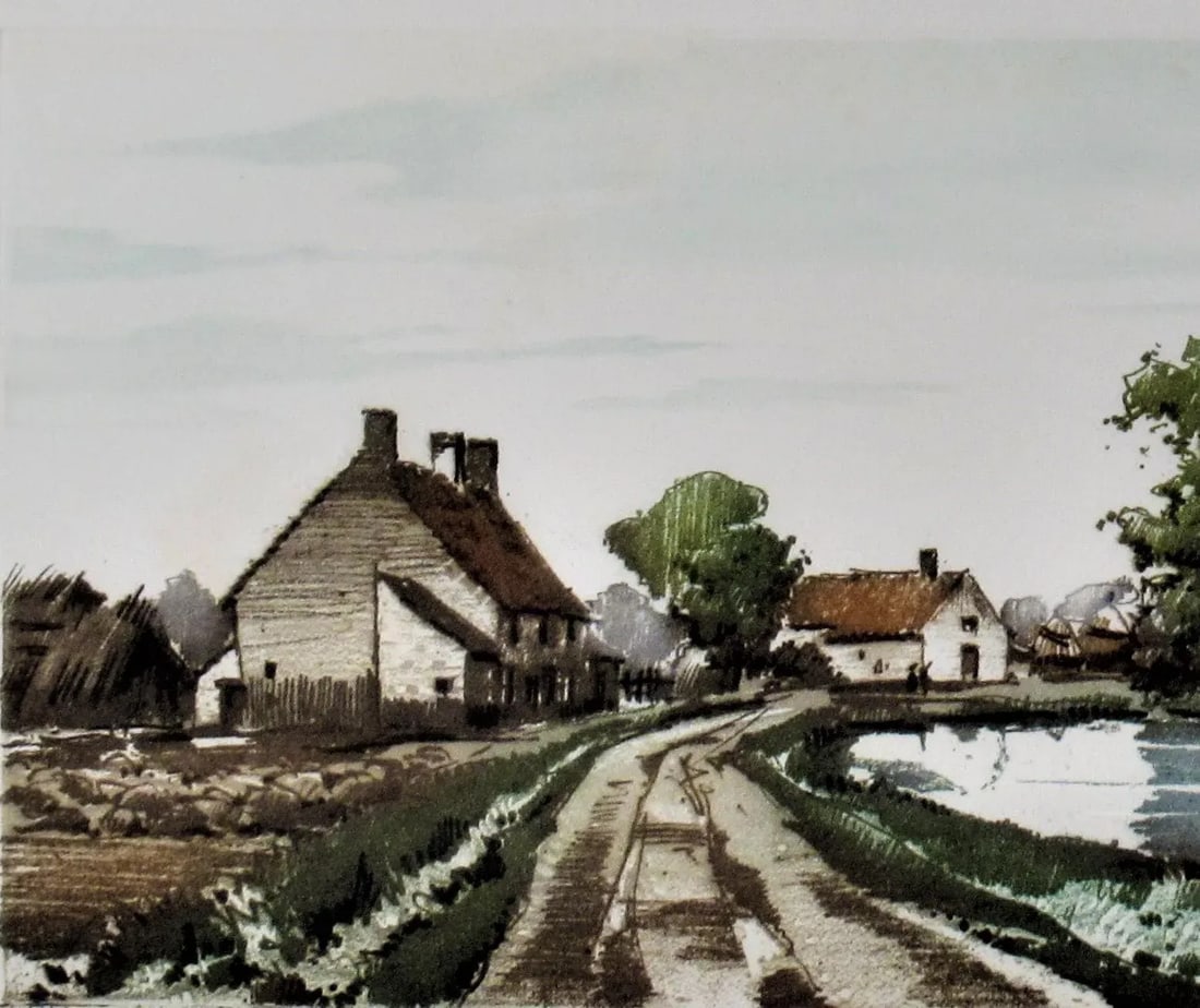 Roger Hebbelinck, Landscape with Pond - 3