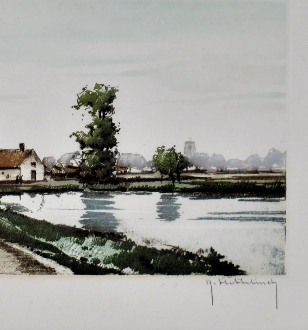 Roger Hebbelinck, Landscape with Pond - 4