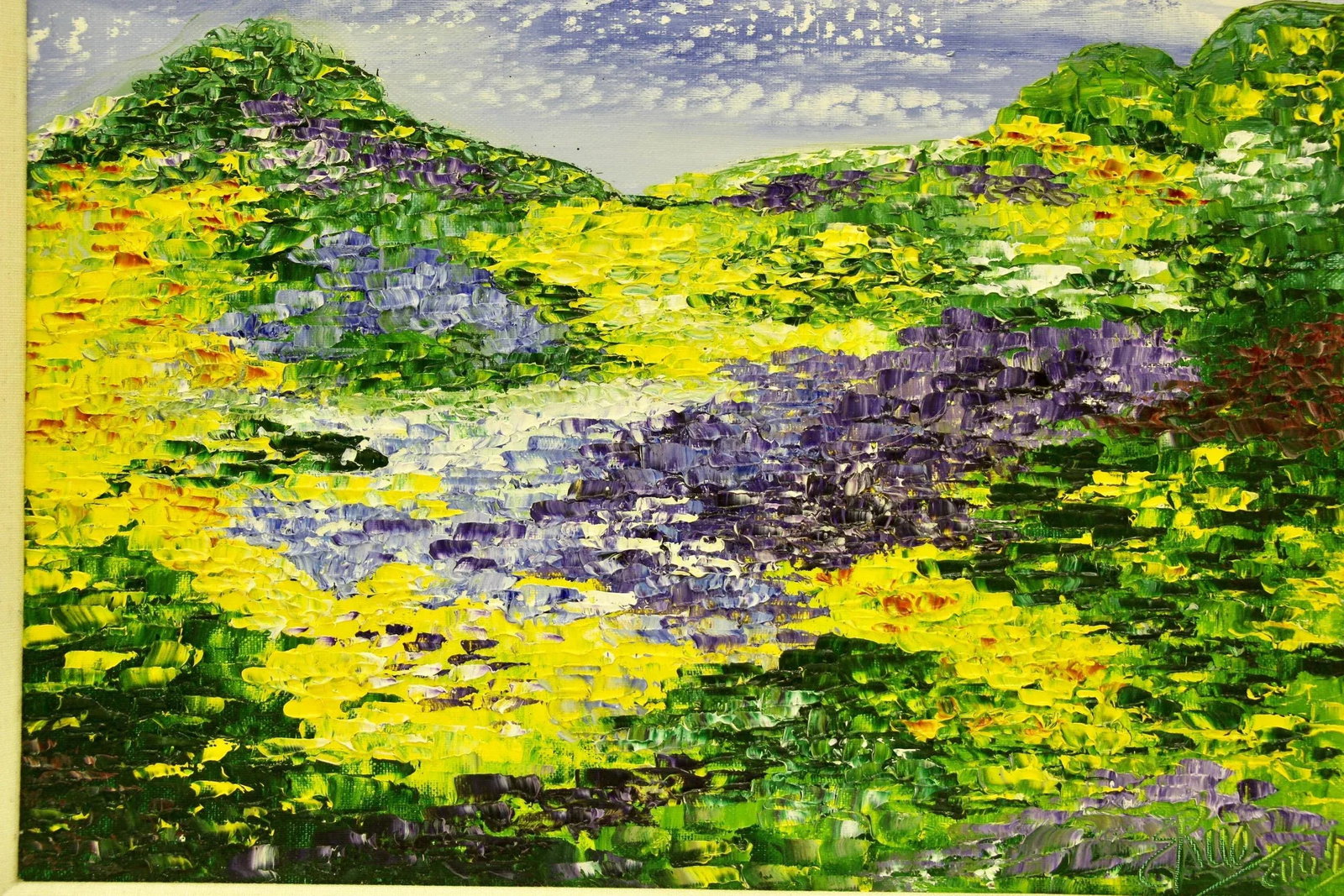 Colorful Contemporary Impasto Impressionist-Style Landscape Painting, Framed - 6