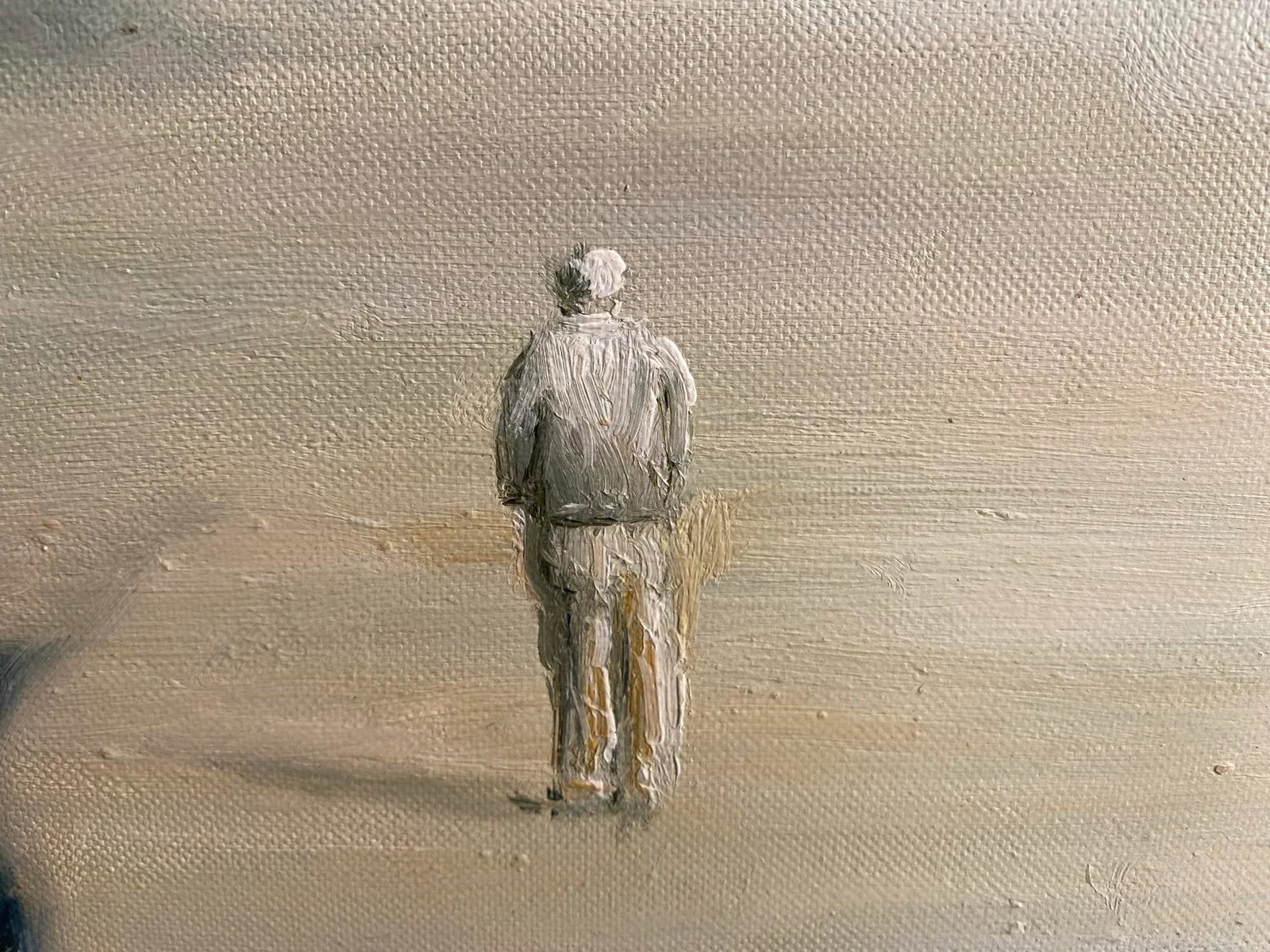 Vintage Surrealist Figurative Landscape Style Oil Painting, Framed - 3