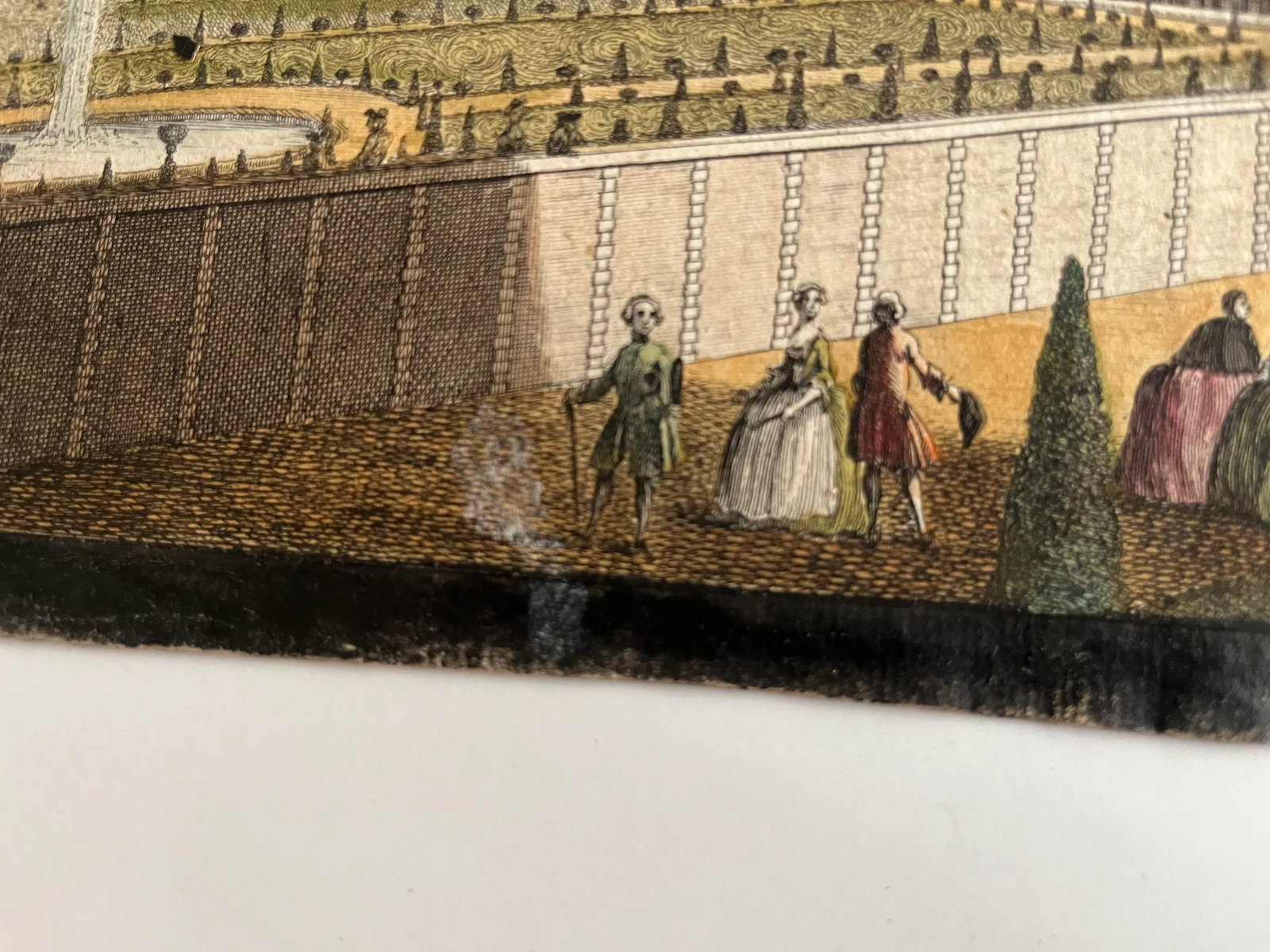 18th Century Hand Colored Engraving - a View of the Royal Palace of Hampton Court - 5