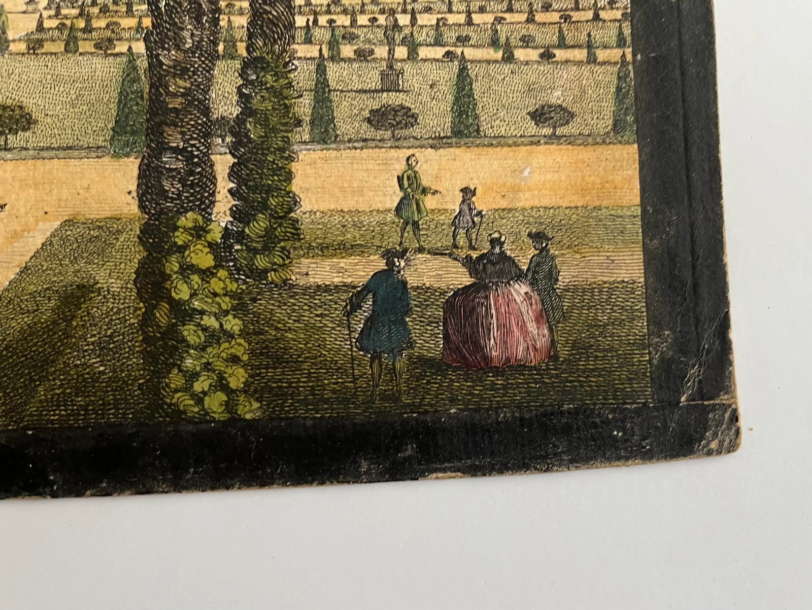 18th Century Hand Colored Engraving - a View of the Royal Palace of Hampton Court - 6