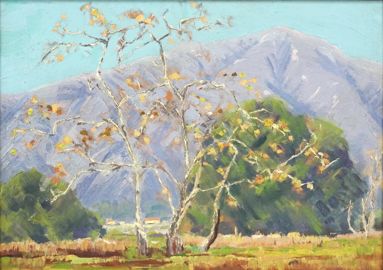San Gabriel Mountains in Autumn Landscape California School 1930s - 2