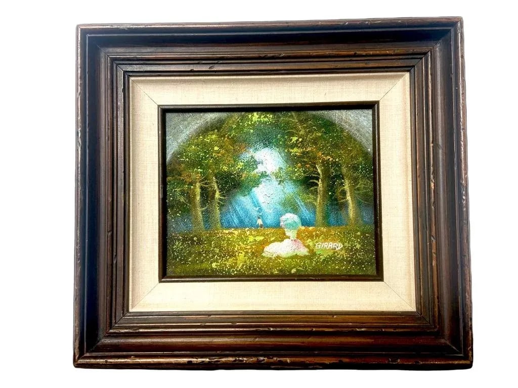 1970s "Memories" Expressionist Landscape Oil Painting by Girard, Framed - 8