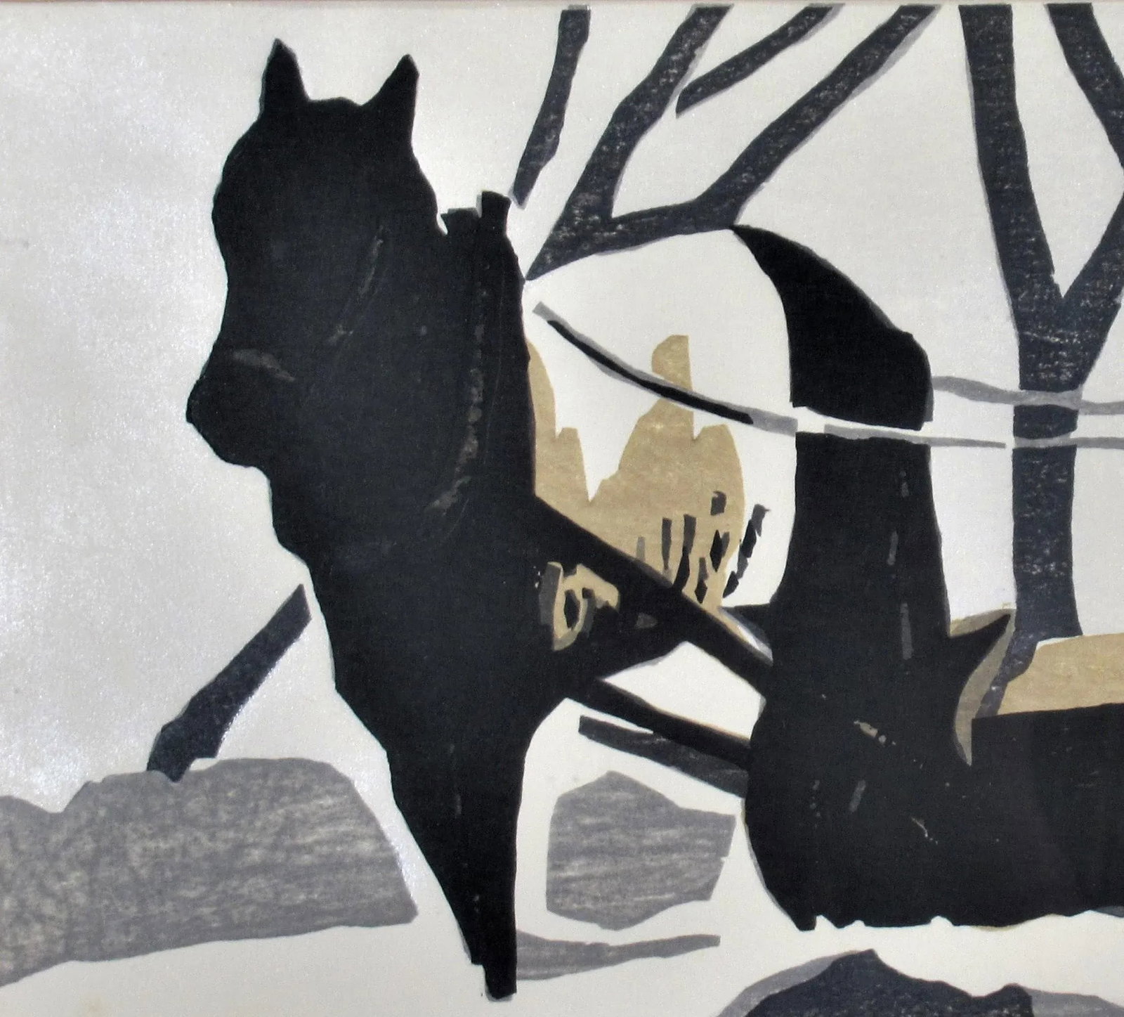 Kaoru Kawano, Horse Pulling a Sledge, Circa 1950 - 3