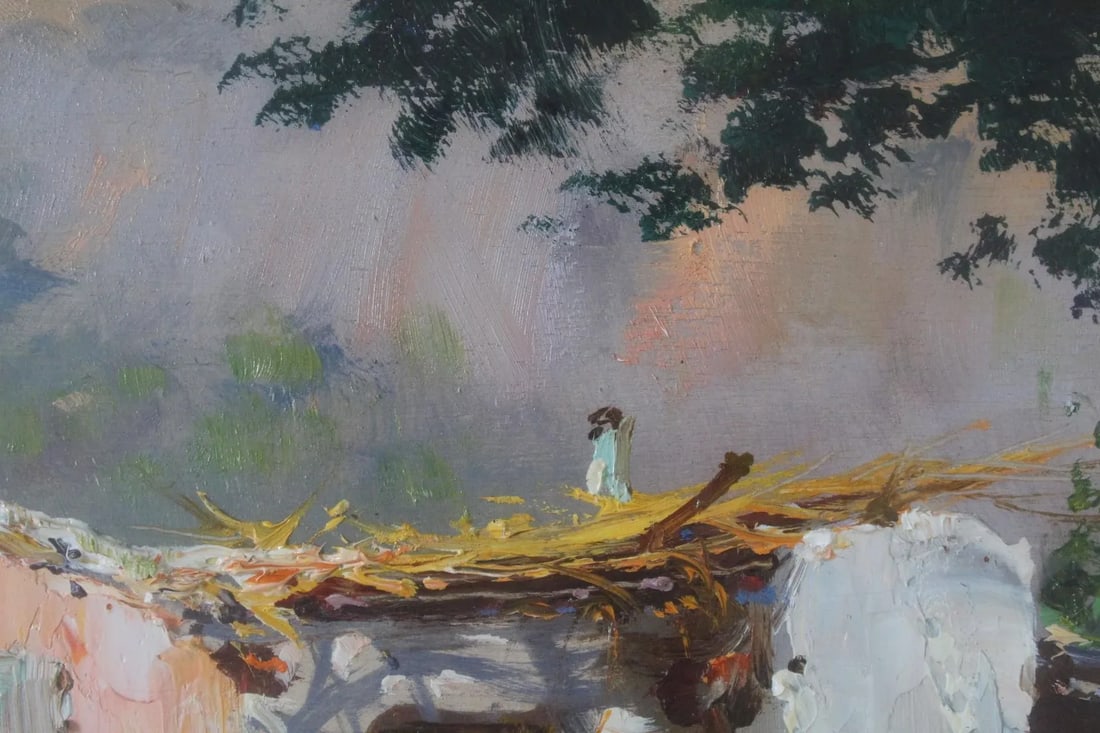 Mid 20th Century Terrazza (20th Century Impressionist Italy Village Painting), Sabatino Mirabella - 4